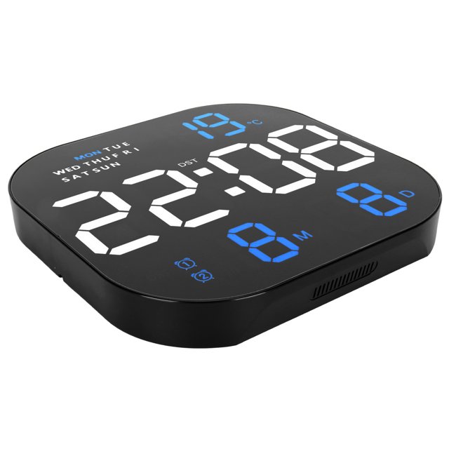 Reloj Despertador Digital Reloj de Escritorio LED USB con Pantalla Grande de Temperatura y Mes Reloj Electrónico Moderno Multifuncional para Dormitorio Sala de Estar ANGGREK Otros
