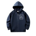 thumbnail image 3 of Kiijoy Boys Solid Color Zipper Hoodie Casual Active Hooded Sweatshirt Jacket, Sizes 2-3, 3 of 4