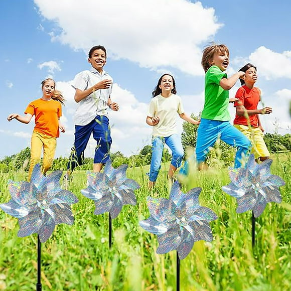 Reflective Pinwheels Extra Sparkly Pinwheels For Garden Decor Pinwheels For Kids Scare Birds Away From Garden Yard Patio Lawn Farm