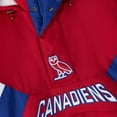 thumbnail image 4 of Men's OVO x Starter  Red Montreal Canadiens Half-Zip Hooded Jacket, 4 of 7