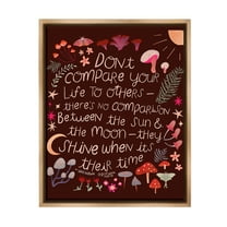 Stupell Industries Inspirational Nature Quote Inspirational Painting Brown Floater Framed Canvas Art Print Wall Art, 17 x 21