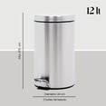 thumbnail image 4 of Botes de Basura 12L Metalico Acero Inox C/Pedal Cocina 2pzas, 4 of 7