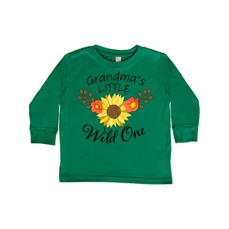 

Inktastic Grandma s Little Wild 1 with Beautiful Sunflower Gift Toddler Boy or Toddler Girl Long Sleeve T-Shirt