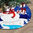 thumbnail image 3 of FMSHPON Hello Wintera Snowman Xmas Christmas Tree Skirt Stand Mat for Holiday Party Decoration Indoor Outdoor 48 inches, 3 of 3