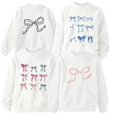 thumbnail image 2 of DOZINSIX Girls 4-Pack Crewneck Sweatshirts 2-13Y Bow Print Fall Winter Fleece Lined Warm Cotton Pullover Tops, 2 of 9
