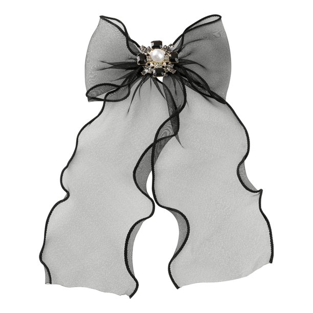 INSPIRE CHIC Corbata de moño de malla con strass para mujeres