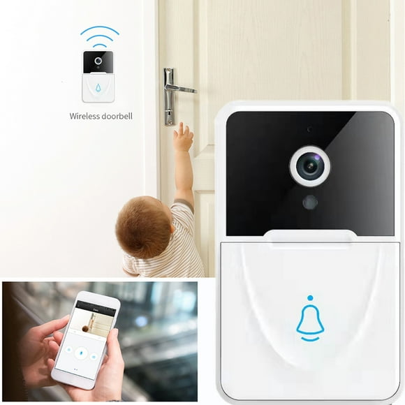 EDHITNR Clearance Smart Wireless Remote Video Doorbell Intelligent Visual Doorbell Home Intercom HD Night Vision Wifi Rechargeable Security Door Doorbell Black and Friday Deals 90% off