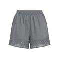 thumbnail image 5 of Womens Casual Shorts Wide Leg Bermuda Shorts Elastic High Waist Lace Trim Summer Beach Shorts with Pocktes, S, 5 of 7