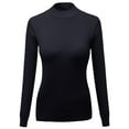 thumbnail image 1 of FashionOutfit Women's Silky Mock Turtle Neck Long Sleeve Knit Top Sweater, 1 of 3