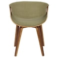 thumbnail image 4 of Curvo Mid-Century Modern Dining/Accent Chair in Walnut and Green Fabric by LumiSource, 4 of 8