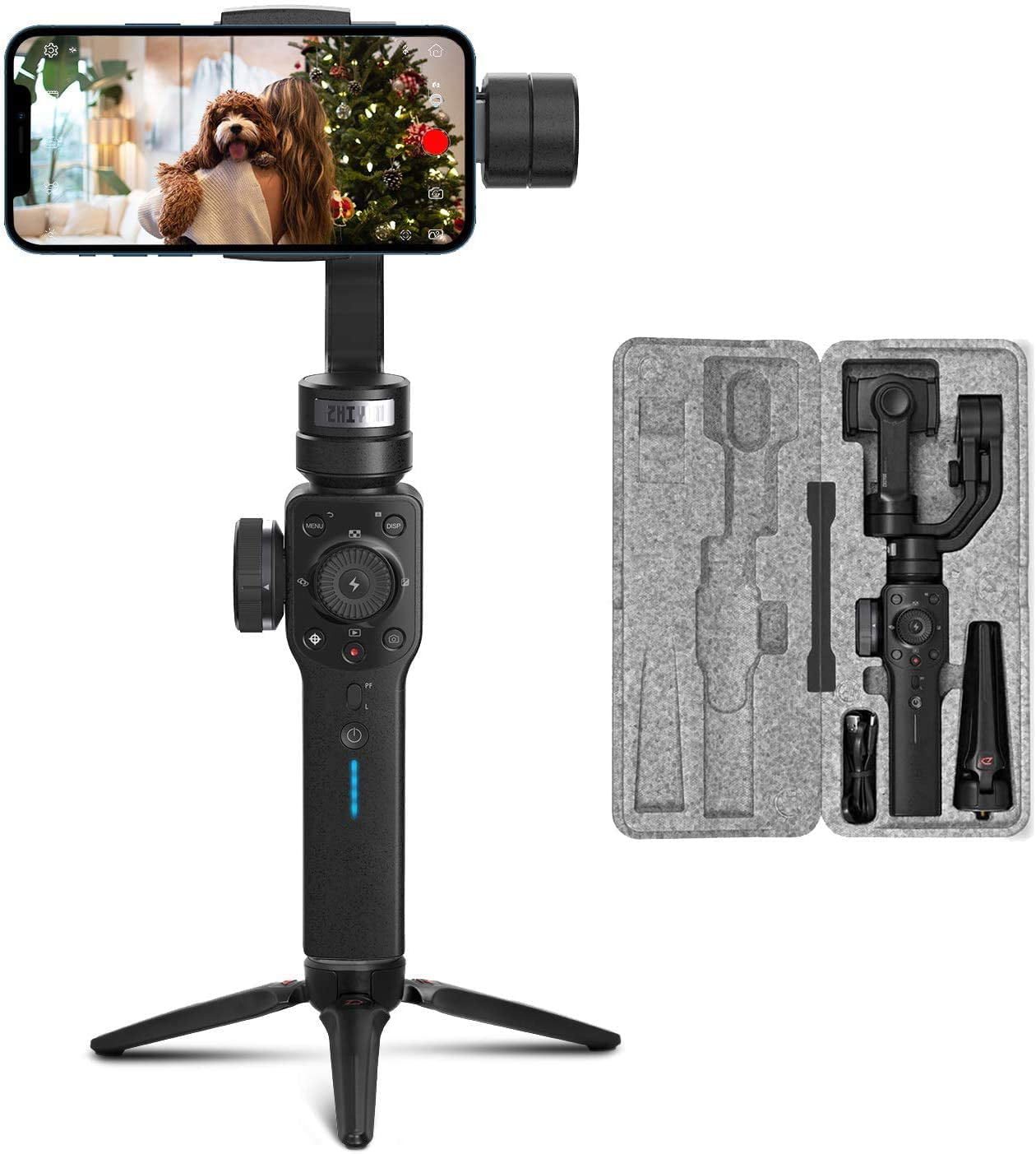 Tiktok Portable Stabilizer for Vlogging YouTube Live Video Compatible with iPhone and Android Handheld 3-Axis Phone Gimbal Zhiyun Smooth 5 Combo Gimbal Stabilizer for Smartphone 