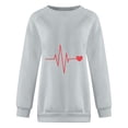 thumbnail image 4 of Juebong Women Valentines Day Pullover Sweatshirts Long Sleeve Love Heart Sweater Crewneck Casual Fall Tops T-Shirts, 4 of 5