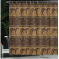 thumbnail image 4 of Ambesonne Safari Shower Curtain, Leopards Geometric Shapes, 69"Wx75"L, Dark Brown Caramel, 4 of 5
