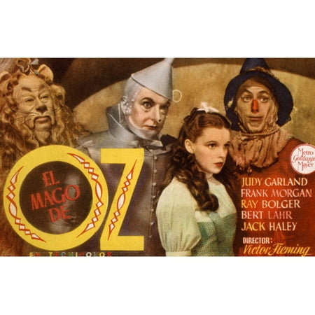 Tin Man Lion - Judy Garland Cowardly Lion Tin Man Scarecrow Spanish Art Wizard Oz 24x36 Poster