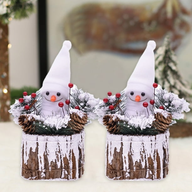 Adorno de Navidad Ganfancp 2Pc Espuma Santa Claus Muñeco de Nieve Decoraciones Hotel Mall