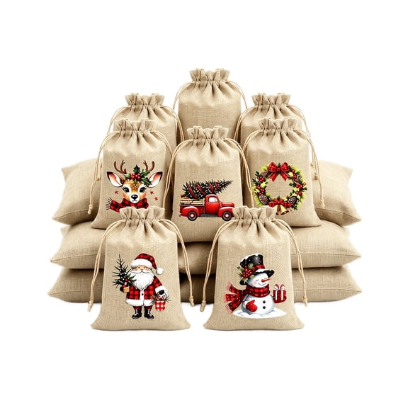 Clearance! Christmas Drawstring Gift Bags – Christmas Gift Bags, Christmas Bags, Candy Bags, Christmas Candy Bags, Gift Bags for Holiday Treats and Party Favors