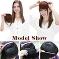 thumbnail image 6 of SEGO Hair Bangs Clip in Hair Extension Brown Clip on Hair French Fringe with Natural Flat Neat Bangs for Women Hairpiece, 6 of 7