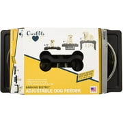 OurPets Barking Bistro Adjustable Raised Dog Feeder Stainless Steel Bowl for Dogs, 7 Cups Dry Food