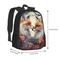 thumbnail image 2 of Balery Romantic Flower Fox Backpack for Men and Women - Durable 600D Oxford Cloth -Large Capacity, Water-Resistant School, Travel, and Hiking Bag, 2 of 7