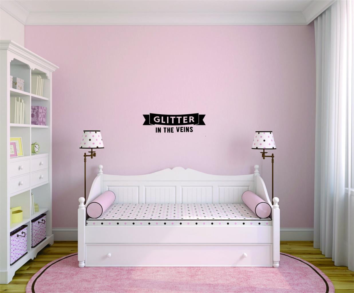 Custom Wall Decal Sticker - Glitter In The Veins Girls Teen Kids