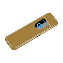 Harlier Electronic Lighter, Electric Windproof USB Rechargeable Slim Coil Lighter with Smart Fingerprint Sensor Dual Side Ignition, Battery Indicator Lighter for Flameless Boyfriends Gifts