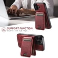 thumbnail image 5 of Dteck 2 in 1 Detachable Magnetic Wallet Compatible with iPhone 16 Pro Max Case with Card Holder Faux Leather Men Women Kickstand Compatible with MagSafe Accessories, Red, 5 of 9
