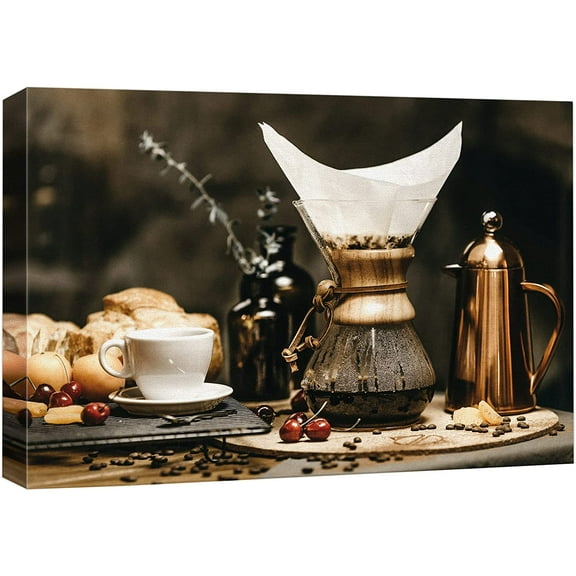 wall26 Canvas Print Wall Art Vintage Retro Classic Coffee Cafe Espresso Food & Cooking Kitchen Photography Realism Decorative Scenic Rustic Calm Colorful for Living Room, Bedroom, Office - 16&quo