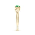 thumbnail image 3 of Angara Natural 0.2 Ct. Emerald with Diamond Side Stones Ring in 14K Yellow Gold for Women (Ring Size: 11.5), 3 of 10