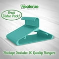 thumbnail image 4 of Plastic Clothes Hangers (20, 40, 60, 100 Packs) Heavy Duty Durable Coat and Clothes Hangers | Vibrant Color Hangers | Lightweight Space Saving Laundry Hangers (40 Pack - Aqua), 4 of 6