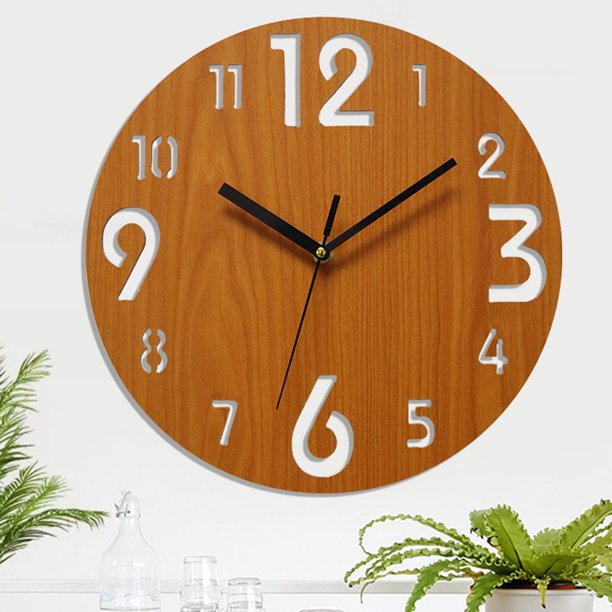 12 '' Reloj de Pared de Madera Relojes Sin Marco con Movimiento
