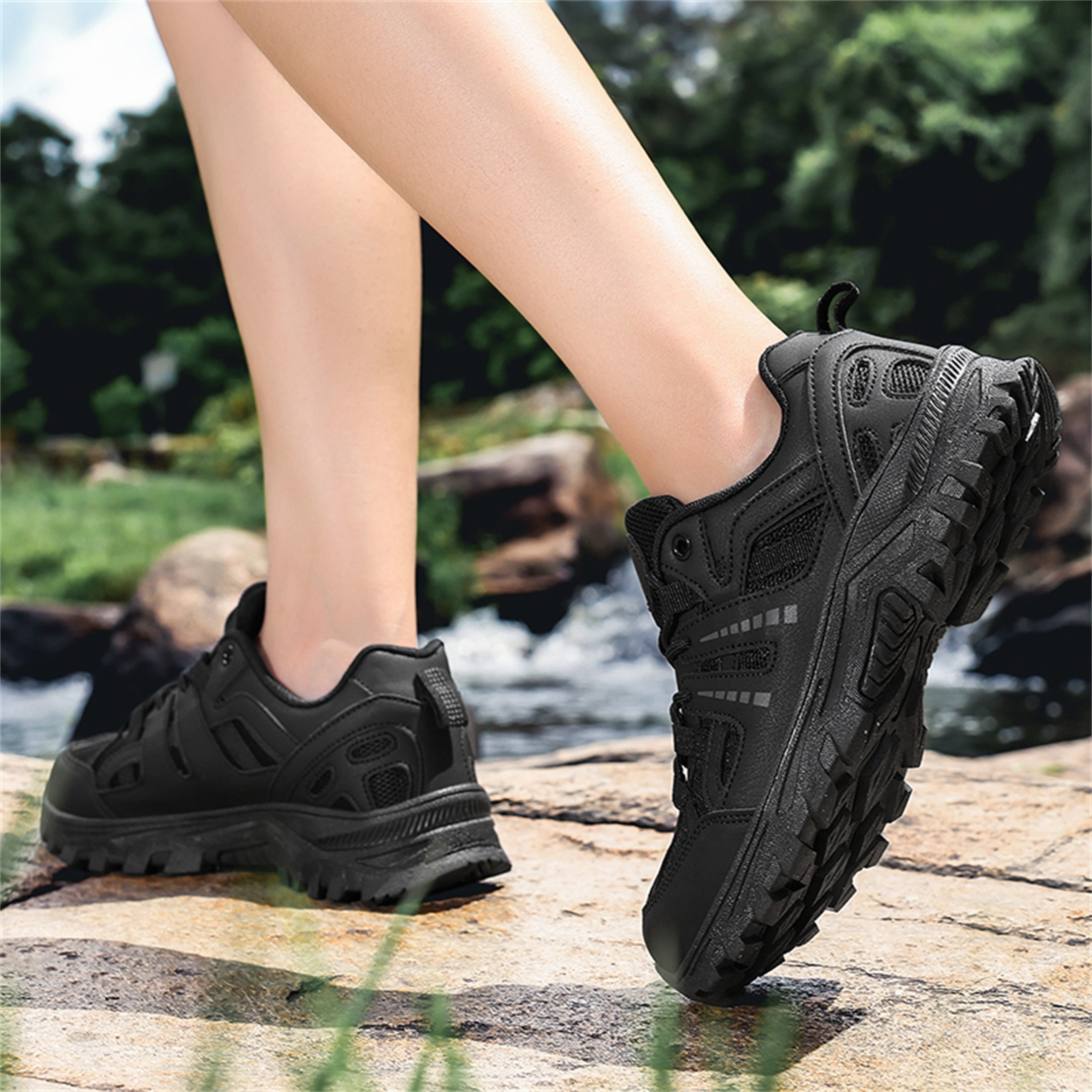 YOURDIARY Men Women Breathable Hiking Shoes Durable Non-Slip Trail Sneakers for Camping Hiking