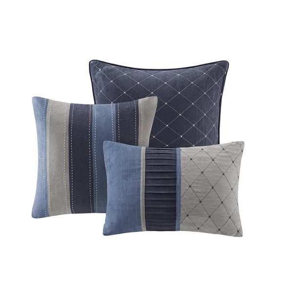 Gracie Mills Conley 7 Piece Suede Pieced Comforter Set