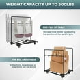 thumbnail image 5 of Yeeoy Heavy Duty Round Table Dolly, Folding Chair and Table Cart with Swivel Wheels, 500 LBS Capacity, Table Storage Cart to Space-Saving and Move for Garage, Home, Warehouse, 43" L x 31" W x 47" H, 5 of 8