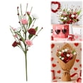 thumbnail image 2 of Fdelink Valentine's Day Decorations, 17-Inch Valentine's Day Floral Arrangement, Artificial Red and White Roses and Berry Flowers, Centerpiece for Valentine's Day Wedding Candlelight Dinner, 2 of 9