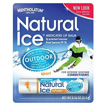 6 Pack Natural Ice Lip Protectant/sunscreen Sport SPF 30, 0.16oz Tube Each