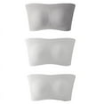 thumbnail image 3 of Bigersell Padded Bras for Women Full-Coverage Deals 3pc Women's Bra No Underwire Bra Style R970 V-Neck Back-Smoothing Bras Pull-On Bra Closure Women's Plus Size Sports Bras Silver 4XL, 3 of 3
