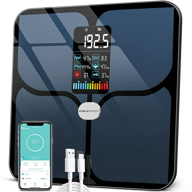 iHome Smart Scale for Body Weight Digital Bathroom Scale Bluetooth Accurate BMI Fat Water Muscle Health Analyzer for People Body Composition Monitor