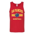 thumbnail image 2 of Wild Bobby City of San Francisco Basketball Fantasy Fan Sports Mens Tank Top, Red, Medium, 2 of 5