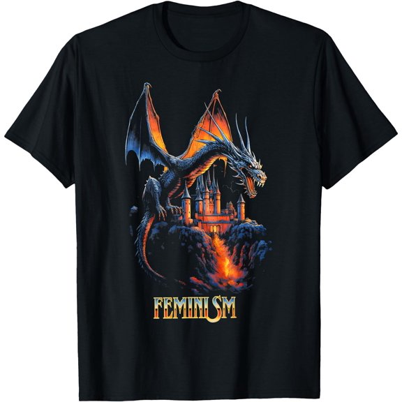 Feminism Dragon Fantasy Vintage Unisex T-Shirt for Men Women Kids Toddler