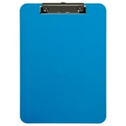 JAM Paper Plastic Clipboards, 9 x 12.5, Blue, Metal Clip, 1/Pack