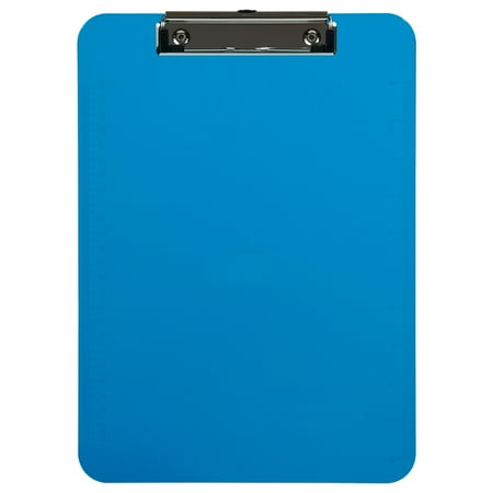JAM Paper Plastic Clipboards, 9 x 12.5, Blue, Metal Clip, 1/Pack