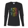 thumbnail image 2 of Wild Bobby, Jesus Is The Way John 14:6 Bible Verse, Inspirational/Christian, Women Graphic Long Sleeve Tee, Black, Small, 2 of 3