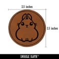 thumbnail image 2 of Pygmy Rabbit Bunny Cute 2.5" Faux Leather Round Engraved Iron-On Patch - Brown, 2 of 6
