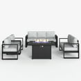 thumbnail image 4 of LayinSun 5 Piece Hight Back Aluminum Outdoor Furniture Set with Fire Pit Table, Modern Patio Conversation Sets, 4 of 7