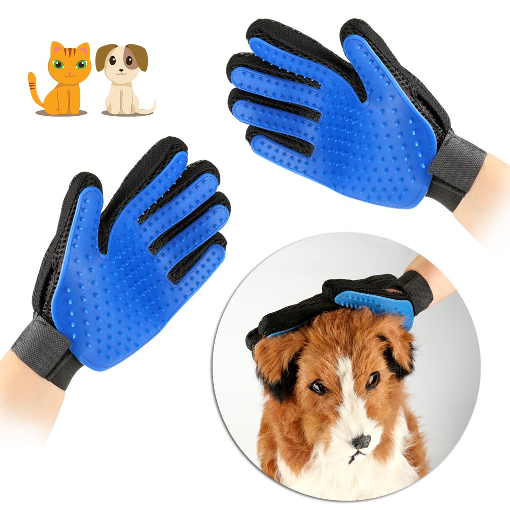AGPtek Pet Grooming Gloves Dog Cat Hair Remover Mitt Massage Deshedding