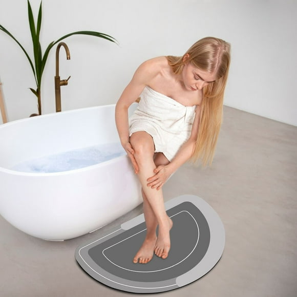 Crystal Velvet Bathroom Rug for In Front of Tub, Super Absorbent Quick-Dry Shower Mat with Non-Slip Rubber Backing, Washable No-Shed Bath Rug for Wet Floor Safety