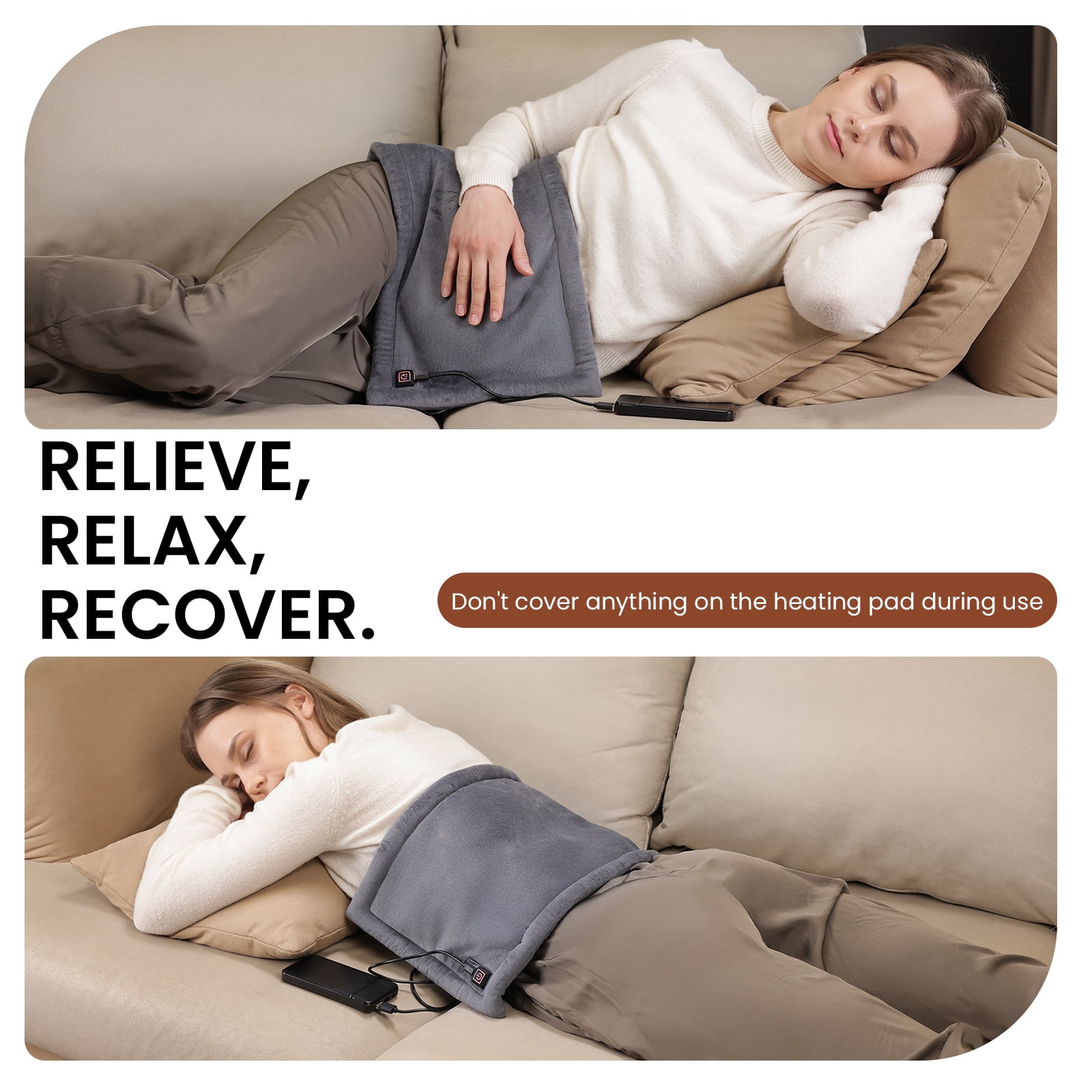 Bob and Brad Weighted Electric Heating Pad for Deep Muscle Pain, Joint Pain, and Spasms, 12"x24"