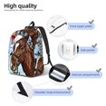 thumbnail image 3 of Rocae Christmas Horse for Durable Canvas Backpack Leisure Large Bag Travel Rucksack Multi-function Backpack Medium, 3 of 8