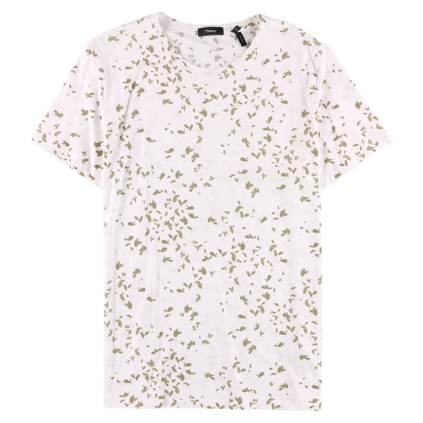 Camiseta básica para hombre Theory diseño de folleto color blanco grande