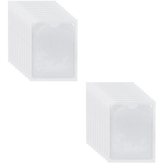 20 Pack Clear Self-Adhesive Badge Holders with Loading Pocket, Card Sleeves Stickers for ID, Name Tags, and Badge